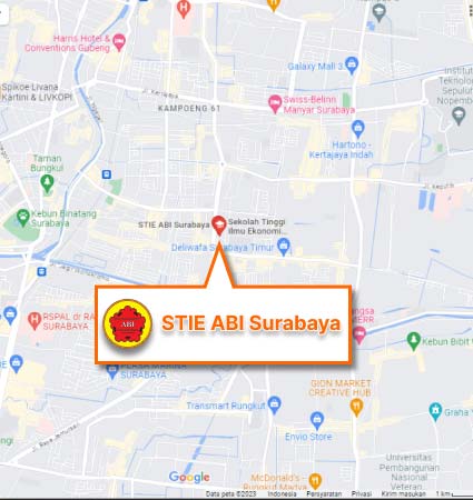 Lokasi Kampus & Peta (Google Map) STIE ABI Surabaya Nomor